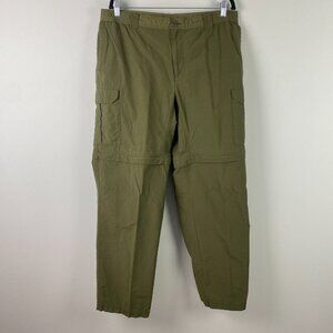 Columbia Pants Mens L x 32 Green Crested Butte Convertible Ripstop Hiking Cargo